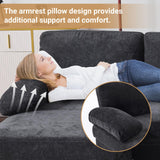 VINGLI 110" Sectional Couches for Living Room,U Shaped Couch with Double Chaise, 4-Seat Sofa Set with Chenille Fabric for Home Furniture,Black VINGLI