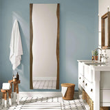 Tanmicoshomy Full Length Mirror with Stand 21x63 Inches, Wood Framed Floor Full Body Mirror for Bathroom Bedroom Living Room,Tempered Glass Shatter-Proof Mirror (21x63 Brown) Tanmicoshomy