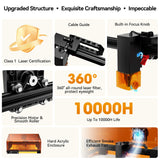 Laser Engraving Machine, Woxcker L2 MAX 10W Enclosure Laser Engraver, CNC Engraving Machine 0.01mm High Precision Laser Engraving and Cutting for Wood Stainless Steel Glass Woxcker