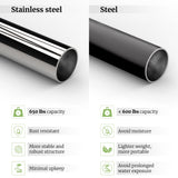 Tranquillo Double Hammock with Stand 650lb Capacity Double Hammock with Spreader Bar, Solid Grade 201 Stainless Steel 30s Set Up, Sturdy Flexible Hammock Stand Portable, Outdoor Indoor, Grey Tranquillo