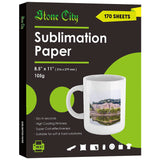 Stone City Sublimation Paper 170 Sheets 105g for Heat Transfer Light Fabric, T Shirt, Mug, Tumbler, Compatible with Inkjet Printer with Sublimation Ink STONE CITY