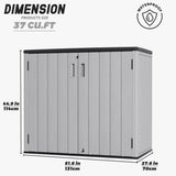 Mrosaa Large Outdoor Storage Box,Resin Sheds&Outdoor Storage Waterproof/Lockable,Outdoor Storage Cabinets for Balcony,Garage,Backyard (37Cu.ft-Pale Grey) Mrosaa