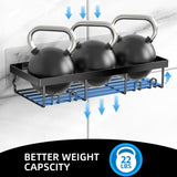 Moforoco 3-Pack Shower Caddy Basket Shelf with Soap Holder, No Drilling Traceless Adhesive Shower Wall Shelves, Rustproof Black Bathroom Shower Storage Organizer Moforoco