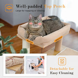 PAWZ Road Cat Tree 35 Inches Wooden Cat Tower with Double Condos, Spacious Perch, Fully Wrapped Scratching Sisal Posts and Replaceable Dangling Balls-Walnut PAWZ Road