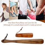2 Pcs Wood Shoe Horn a Long Shoe Horn and a Short Horn Wooden Wear Shoe Helper Shoe Horn Long Handle for Seniors Men Women Pregnancy Gandeer