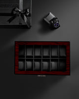 ANWBROAD 12 Slot Watch Cases for Men Watch Box with Large Lid Jewelry Box with Watch Storage 2-Tier Paint Surface Watch Holder Organizer for Men Lockable Watch Display Case UJWB001Y ANWBROAD