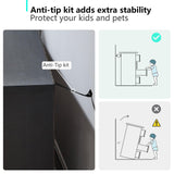 Black Dresser for Bedroom Wooden, 8 Drawer Dressers & Chests of Drawers, Modern Wood Tall Dresser, 48 Inches Wide Chest of Drawers for Bedroom, Hallway, Living Room LIDYUK