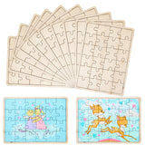 Deekin 30 Sheets Unfinished Wood Blank Puzzles Customizable Blank Wooden Puzzle Pieces Freeform Things to Paint, Write and Draw On, Wooden Jigsaw Puzzles for Kids DIY Craft, 8.9 x 5.9 Inch Deekin