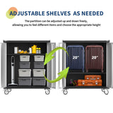 GarveeHome Heavy Duty Garage Storage Cabinet with Wheels, Rolling Tool Cabinet with Adjustable Shelf & Lockable Doors, Rust Resistant for Home Office Workshop, GarveeHome