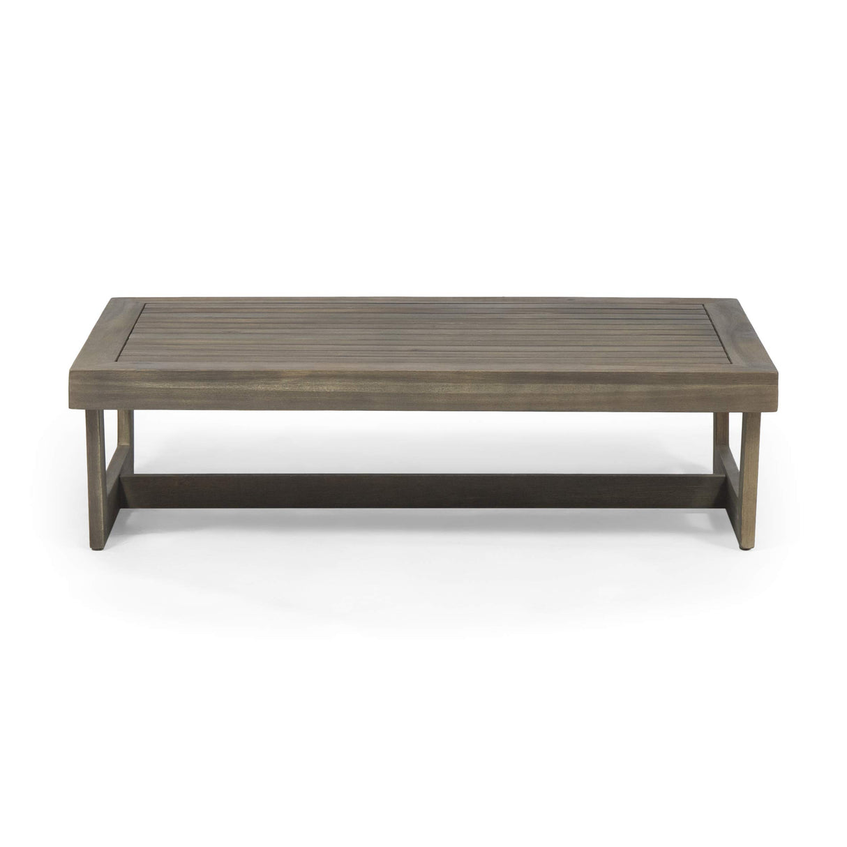 GDFStudio Outdoor Acacia Wood Coffee Table, Gray GDFStudio