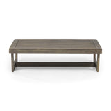 GDFStudio Outdoor Acacia Wood Coffee Table, Gray GDFStudio