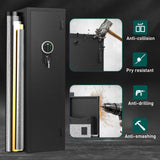 5-6 Rifle Gun Safe, Large Gun Cabinet for Home Rifles and Shotguns, Quick Access Gun Safe with LED Light and Removable Shelf kavey