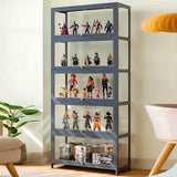 5-Tier Display Cabinet with Acrylic Doors, 67.5" Transparent Curio Display Case for Figures, Collectibles Toy Organizers Rack & Display Shelf, Kids Bookcase for Home, Office, Playroom, Living Room IHGSSKD