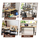 Pelnuies Workbench, 60" Adjustable Height Work Table with Power Outlet, Drawer and Wheels, 2000 LBS Load Capacity Hardwood Work Bench for Garage, Workshop, Home, Office (60" X 24") Pelnuies