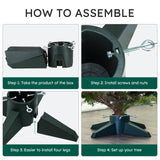 HarcoHome Live Christmas Tree Stand - 8ft Real & Artificial Tree Fit, Sturdy Green Christmas Tree Holder with Spike HarcoHome