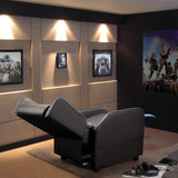 BOSSIN Gaming Recliner Chair for Adults 400lbs Racing Style Sofa Big and Tall PU Leather Recliner Seating Modern Ergonomic Lounge Recliner Chair Comfortable Home Movie Theater for Living Room(Blue) BOSSIN