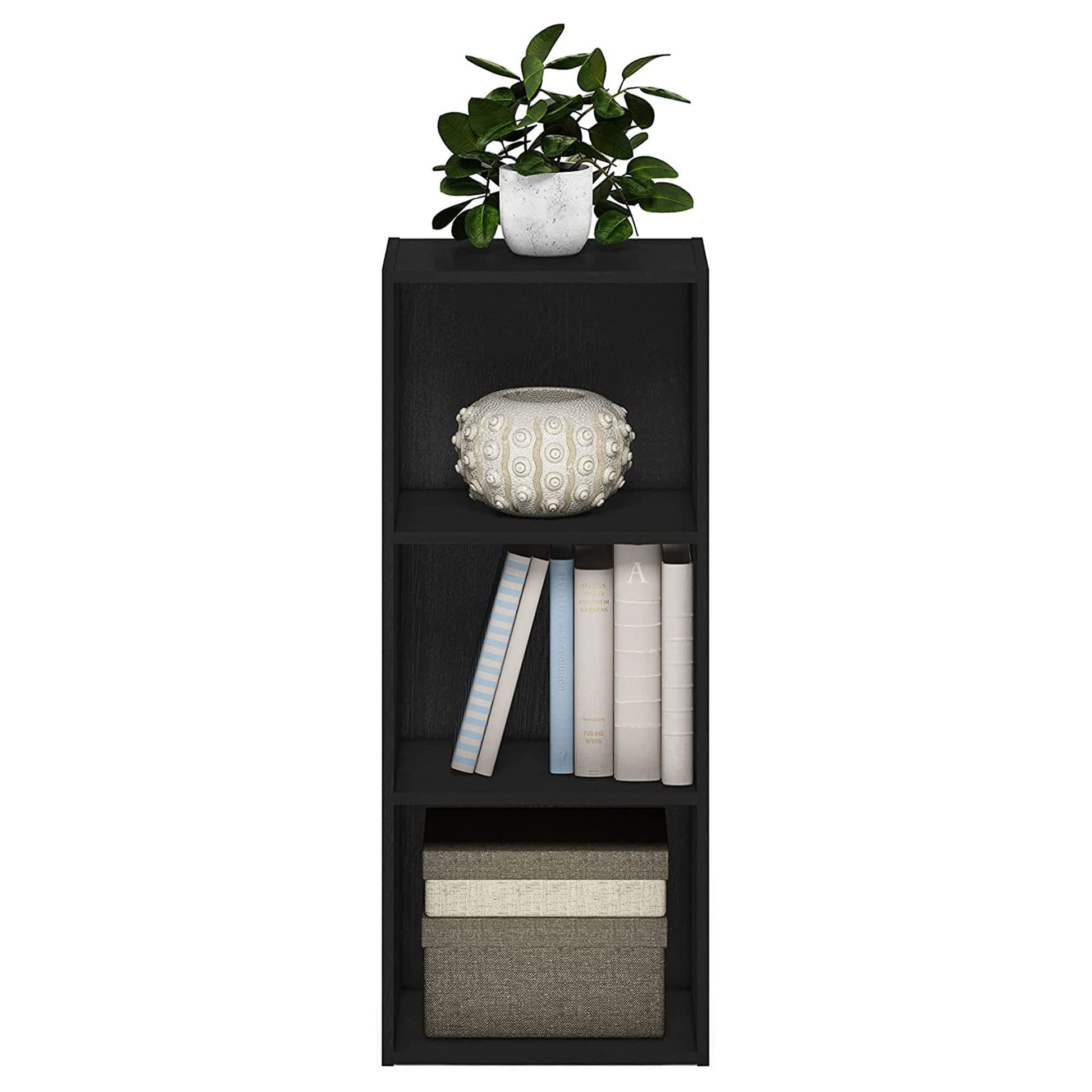 Furinno Luder Bookcase / Book / Storage , 3-Tier, Blackwood - WoodArtSupply