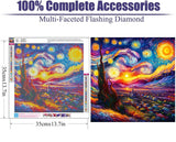 Lophomie Diamond Art Kits for Adults, 5D DIY Van Gogh Starry Night Diamond Painting Kits for Adults Beginners, Diamond Dots Kits Gem Arts Crafts for Home Wall Decor 14x14 Inch Lophomie