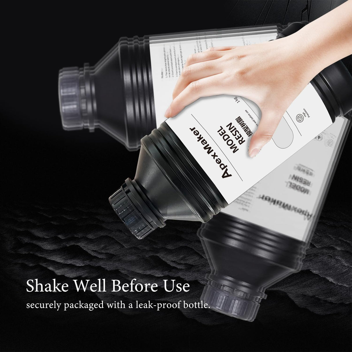 ApexMaker 3D Printer Resin, Photopolymer Resin, High Precision, Low Odor, Rapid Cure for LCD DLP SLA 3D Printers - 385-405nm UV Curing Technology, Premium Quality Liquid Resin - 1000g, Grey ApexMaker