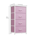 DWVO Storage Drawer with 4 Drawers - Fabric Dressers for Kids, Dresser for Bedroom, Living Room, Closets - Sturdy Steel Frame, Wooden Top & Easy Pull Fabric Bins DWVO
