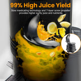 Cold Press Juicer,Slow Masticating Juicer Machines with 5.3" Large Feed Chute for Most Fruits and Vegetables,Easy to Clean Lemon Orange Juicer with 250W Motor and High Juice Yield,Deep Grey ATSENT
