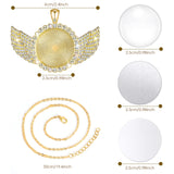 Hicarer 60 Pcs Sublimation Angel Wing Jewelry Blanks Set Rhinestone Bezel Pendant Trays Glod and Silver Sublimation Necklace Blank with Chain for Valentine's Days Making Crafts Wedding Jewelry Gifts Hicarer