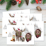 Current Forest Folk Christmas Cards - Set of 18, Large 5 x 7-Inch Folded Cards, Wildlife, Mooose, Bear Themed Card Value Pack, Envelopes Included Current