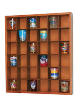 Jumbl Wood Shot Glass Wall Curio Display Case - Natural,16.5" Jumbl