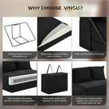 VINGLI Futon Sofa Bed Black Sleeper Sofa Chair Bed Floor Sofa Twin Small Couch Folding Mattress Couches for Living Room Floor Chair Freestanding RV Futon Couch for Indoor and Outdoor VINGLI