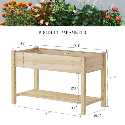 PULIJIAJU Wooden Raised Garden Bed ，Planter Box with Legs, Wooden Planter-Grow Herbs and Vegetables – Naturally Rot-Resistant - Unmatched Strength Lasts Years (HCH-M)