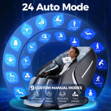 BOSSCARE 2025 4D Massage Chair Full Body Zero Gravity Shiatsu Messager Chair-SL Track AI APP Body Scanning Heating Back Foot Recliner-Massaging Chairs for Office Home BOSSCARE