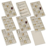 Set of 8 Stackable Jewelry Organizer Trays with 1 Lid for Drawer & Dresser Organizer, Adjustable Velvet Jewelry Box Tray Earring Organizer Necklace Storage Ring Bracelet Display Case (Beige) Fordonral