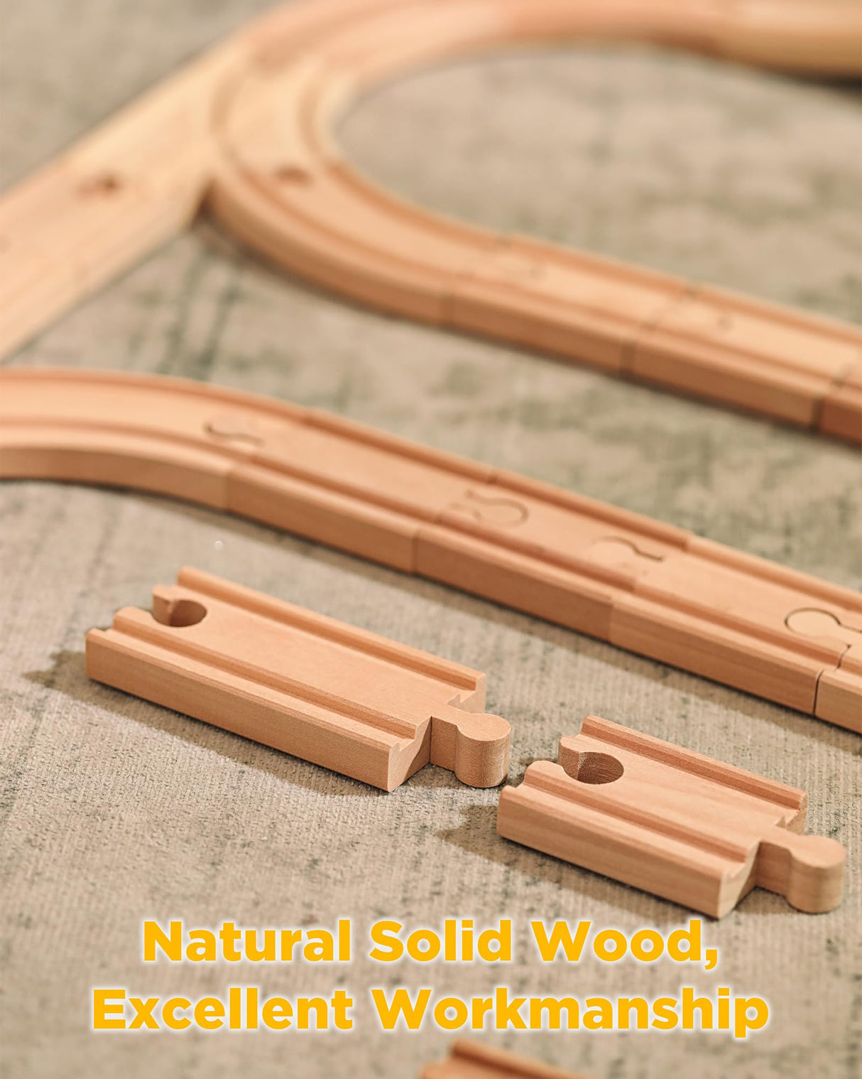 SainSmart Jr. Wooden Train Track 24pcs, Track Expansion Compatible with All Major Brands Toddler Railway Toy Train Set Boys Train Set 3+ SainSmart Jr.