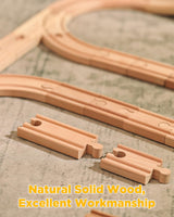 SainSmart Jr. Wooden Train Track 24pcs, Track Expansion Compatible with All Major Brands Toddler Railway Toy Train Set Boys Train Set 3+ SainSmart Jr.