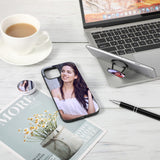 Flutesan 65 Pieces Sublimation Phone Holders Collapsible Phone Grip Holder Adhesive Finger Phone Stand Brackets with Double-Sided Tape for Most Smartphones and Tablets, Black and White Flutesan