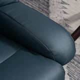 HOMCOM Massage Recliner Chair with Ottoman, 360° Swivel Recliner and Footstool, 10 Point Vibration, PU Leather Reclining Chair with Side Pocket and Remote Control, Blue HOMCOM