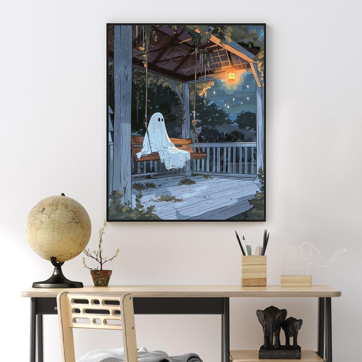 Yezavesu Ghost Paint by Numbers Kit for Adults Beginner, Ghost Adult Paint by Number Kits on Canvas Without Frame, DIY Acrylic Painting by Numbers for Home Wall Decor Gift 16x20 Inch Yezavesu