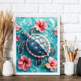 Ekuxom Turtle Diamond Art Kits for Adults, 5D Diamond Painting Kits for Adults Beginner, Full Drill Gem Painting Crafts Kits for Home Wall Decor Gifts 12x16inch Ekuxom