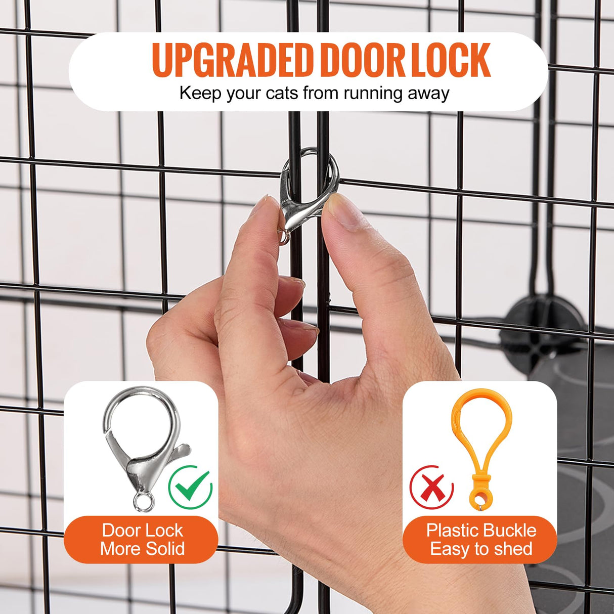 VEVOR Large 4-Tier Cat Cage, 41 x 14 x 55, Detachable Metal Wire Cat Enclosure, with Litter Box Hammock Ramp ladders, Indoor & Outdoor Crate Exercise Place Ideal for Kitty, Small Animals, Black VEVOR