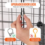 VEVOR Large 4-Tier Cat Cage, 41 x 14 x 55, Detachable Metal Wire Cat Enclosure, with Litter Box Hammock Ramp ladders, Indoor & Outdoor Crate Exercise Place Ideal for Kitty, Small Animals, Black VEVOR