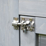 PawHut Outdoor Cat House Big Catio Wooden Feral Cat Shelter Enclosure with Large Spacious Interior, 6 High Ledges, Weather Protection Asphalt Roof, 71" L, Grey PawHut