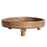 Creative Co-Op Boho Footed Wood Carved Design, Natural Decorative Tray Creative Co-Op
