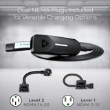 Lectron Level 1/2 (12A & 40A) Tesla NACS Portable EV Charger - Dual-Level Electric Vehicle Charging Station with NEMA 14-50/5-15 Plug - Compatible with All NACS Electric Vehicles Lectron