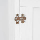 Merax Wall Murphy Bed with Storage, Foldable Cabinet Bed with Vanity Desk, Center Mirror & 2 Side Drawers, Queen Size, White Merax