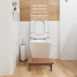 Perfnique Wooden Step Stool, 6.5" One Step Stool for Adults Kids Elderly, 300lb. Load Non-Slip Acacia Wood Step Stools for High Beds, One Step Ladder for Bedroom, Kitchen, Bathroom (Natural,6.5in) PERFNIQUE