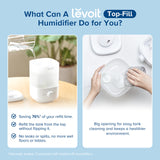 LEVOIT Top Fill Humidifiers for Bedroom, 2.5L Tank for Large Room, Easy to Fill & Clean, 28dB Quiet Cool Mist Air Humidifier for Home Baby Nursery & Plants, Auto Shut-off and BPA-Free for Safety, 25H LEVOIT