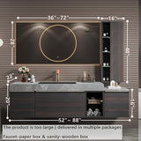 ZGNBSD Bathroom Vanity with Sink- Solid Wood Bathroom Vanity Include Smart LED Defog Mirror ＆ Multi-Cabinet Storage Space, Wall Mounted Bathroom Vanity Cabinet (60'') ZGNBSD