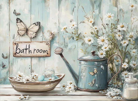 Diamond Painting Kits for Adults - Rustic Flower and Butterfly White Jasmine Flowers DIY 5D Diamond Art Kits Full Drill Diamond Dots Paintings with Diamonds Gem Art and Crafts Home Decor Gift 12X16 in Fairyland JinWenn