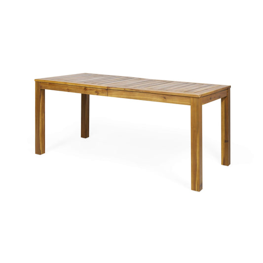 Christopher Knight Home Gloria Outdoor Rustic Acacia Wood Dining Table, Teak - WoodArtSupply