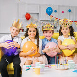 60 Pieces Gold Foam Crowns Princess Crown Craft Diy Princess Tiaras Crowns with Diamond Sticker Gem Rings Making Crown Kits for Birthday Party Favor Supplies PLUVAVA